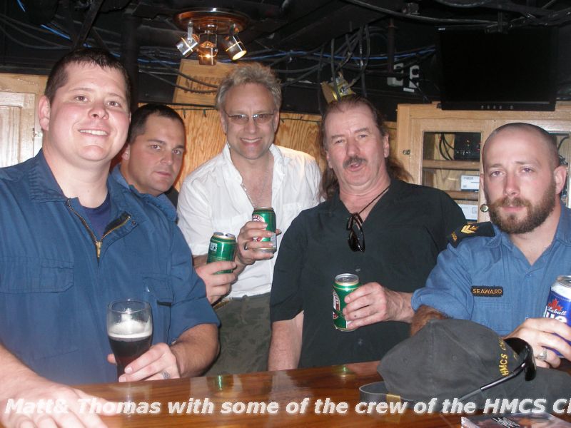 Matt& Thomas with some of the crew of the HMCS Charlottetown