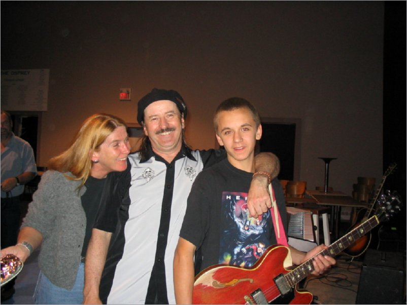 Holly, Matt & young fan at the Osprey Theatre, Shelburne, NS